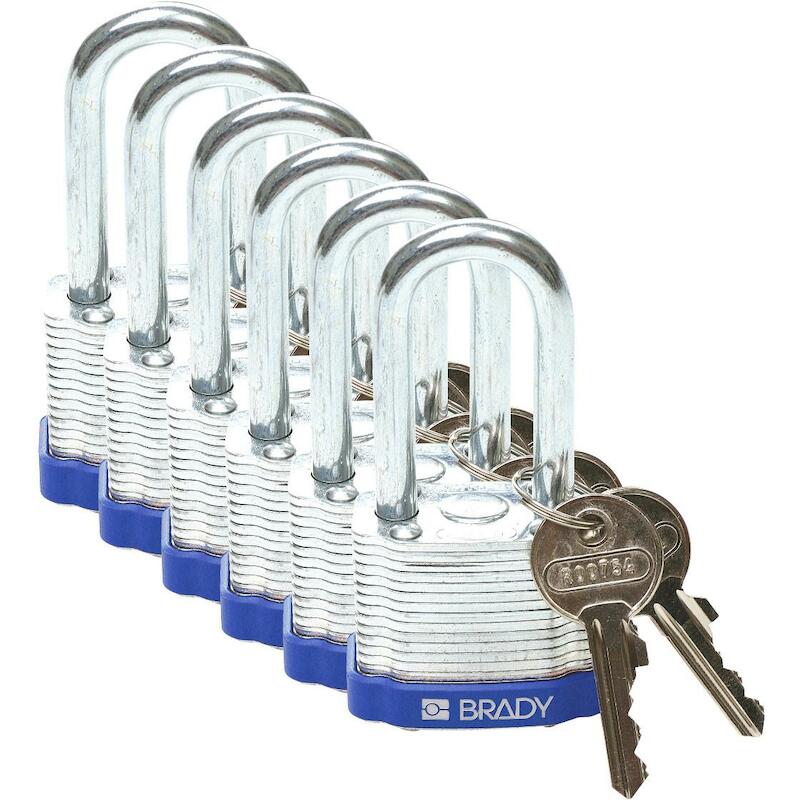 STEEL PADLOCK 44MM SHA KD BLUE/6    BRADY   6ST