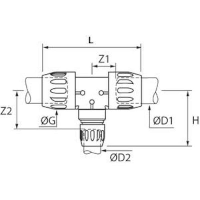 RACCORD EN T 25X25X25MM     6604 25 00    TRANSAIR