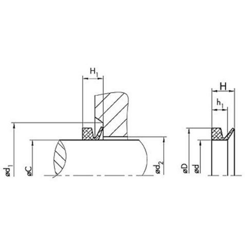 V-RING NBR 68 - 73 MM       V.70 A