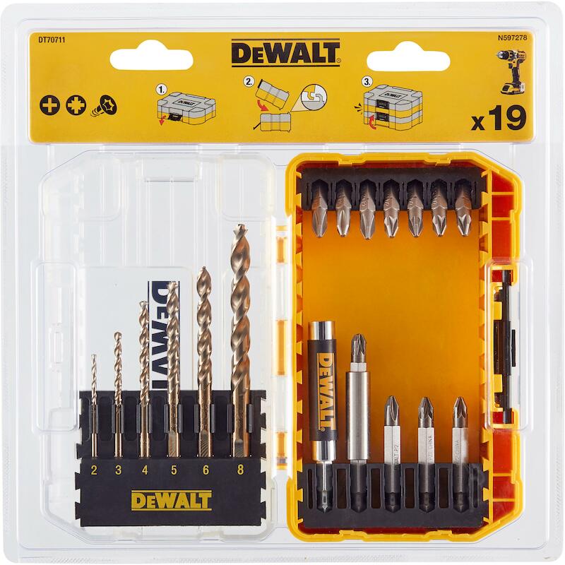 SET FORETS+EMBOUTS TOUGHC.  DT70711   (19PC)DEWALT