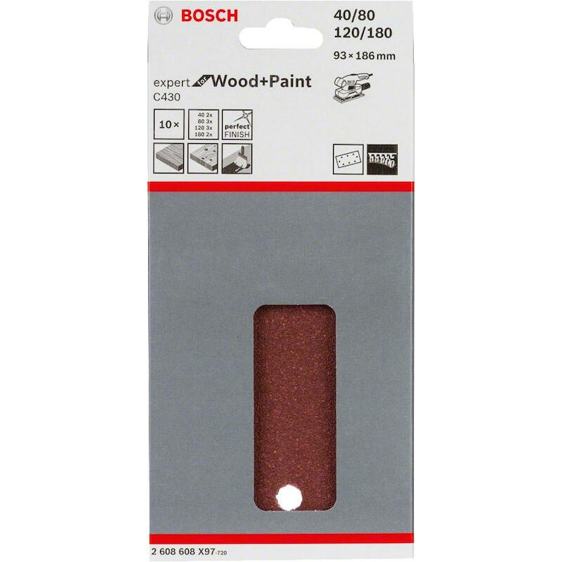 SCHUURVEL 93X186MM HOUT  8G.2608608X97 (10ST)DIVER