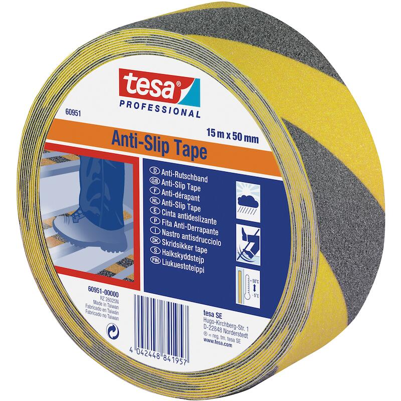 RUBAN ADH.ANTISLIP JAUNE/N. 60951 50MMX15M    TESA