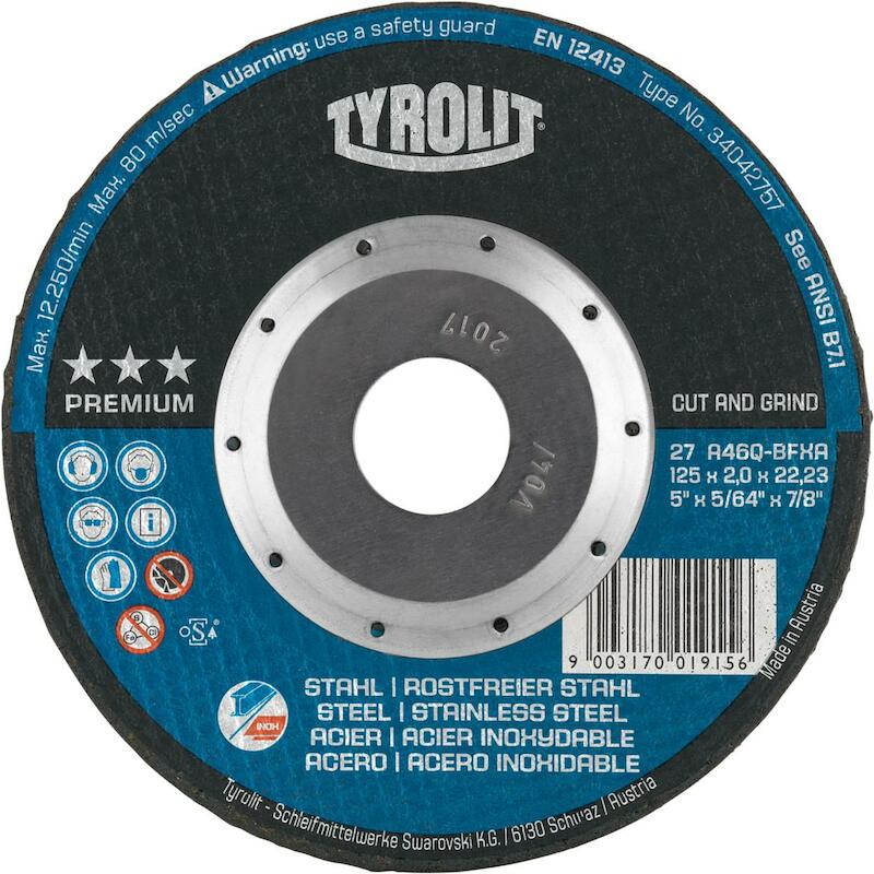 DISQ. ÉBARBER 125X2,0X22,23 PREMIUM        TYROLIT