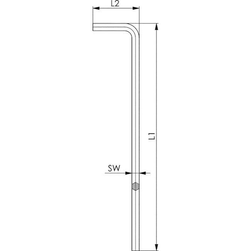 CLE SIX PANS MALE LONGUE        DIN911L/D - 12 MM