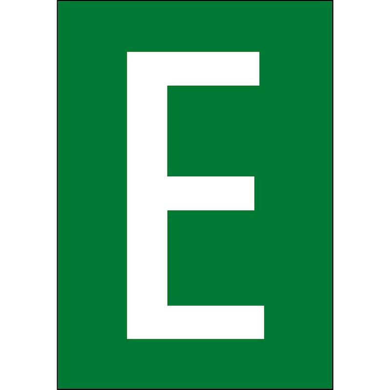 LETTER - BRADY 911168 - 'E' WIT OP GROEN 210X297 MM (1 EA)