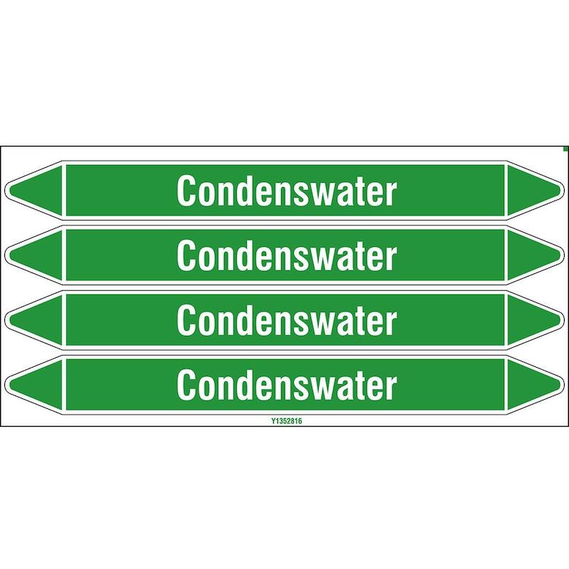 LEIDINGMERKER - BRADY N005826 - 'CONDENSWATER' WITOP GROEN 250X 26 MM (4 EA)