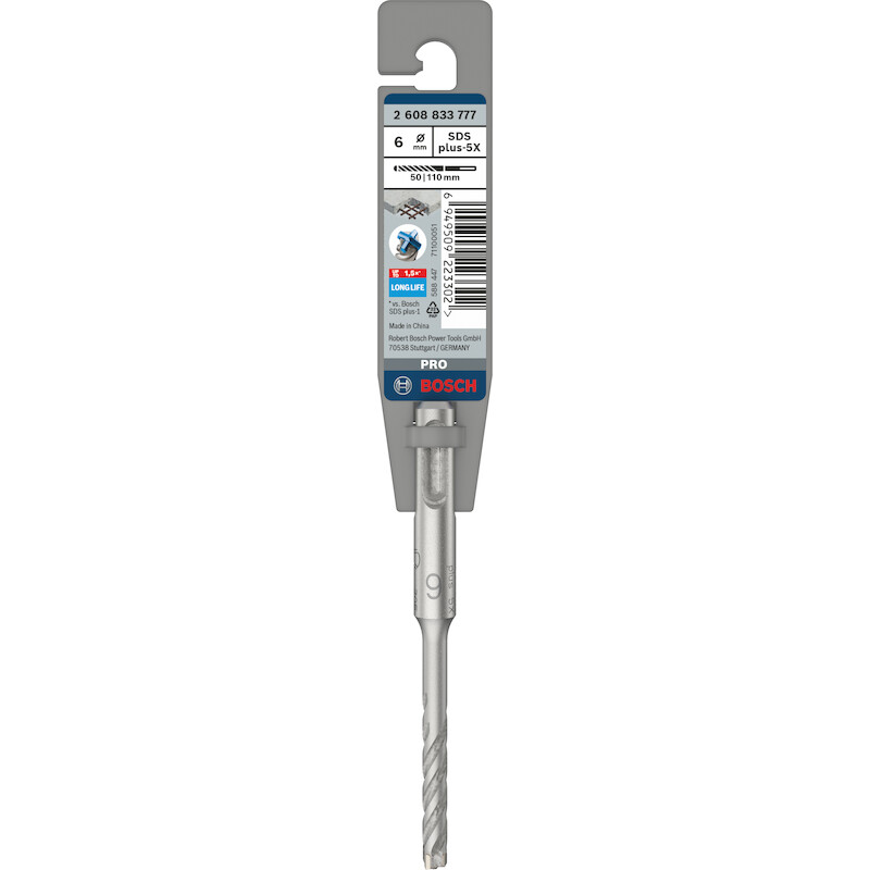 Bosch - Hamerboor - SDS-PLUS-5X - ø 6 x 50 x 110 mm - 4-snijkanten - 08120230