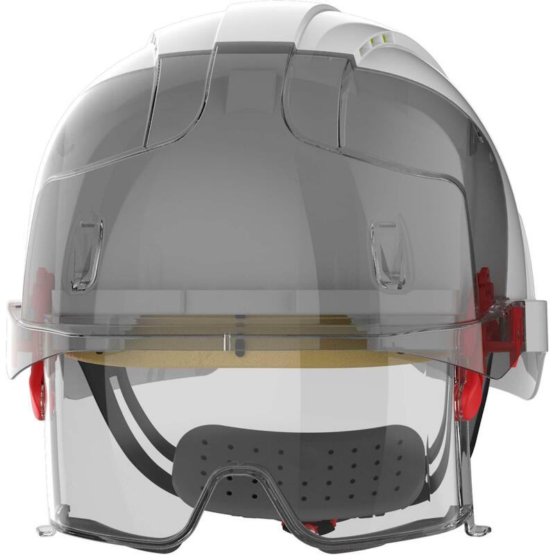 Jsp - Safety helmet - evo VISTAlens - With integrated eyewear - Vented - Wheel ratchet - White - 03043016