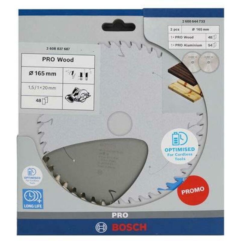 ASSORT.LAMES SC.CIRC.165MM  2608644733 (2PC) BOSCH