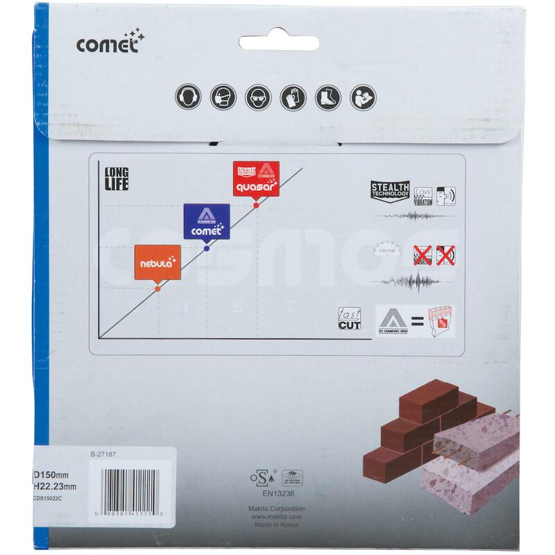 DIAMANTSCHIJF 150 MM, COMET RAPIDE, DROOG EN NAT - B-27187 - MAKITA
