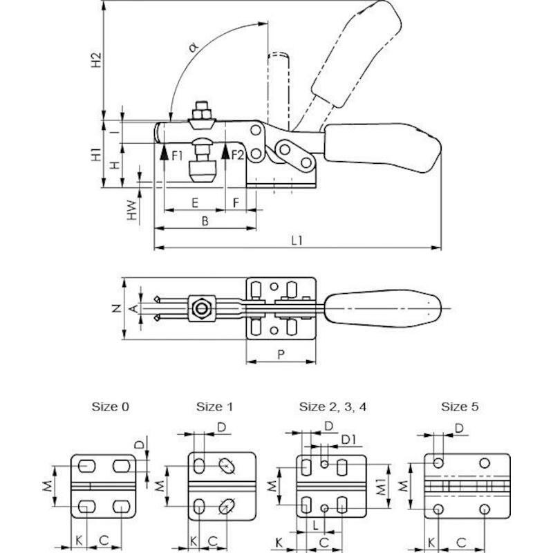 HORIZ. SNELSPANNER          6830/5 - M 8 X 65  AMF