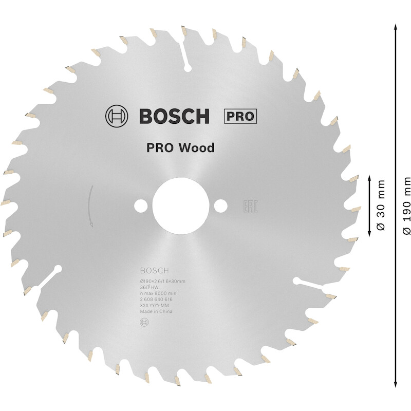 CIRKELZAAGBL.190X2,6X30 HOU.2608640616 36T   BOSCH