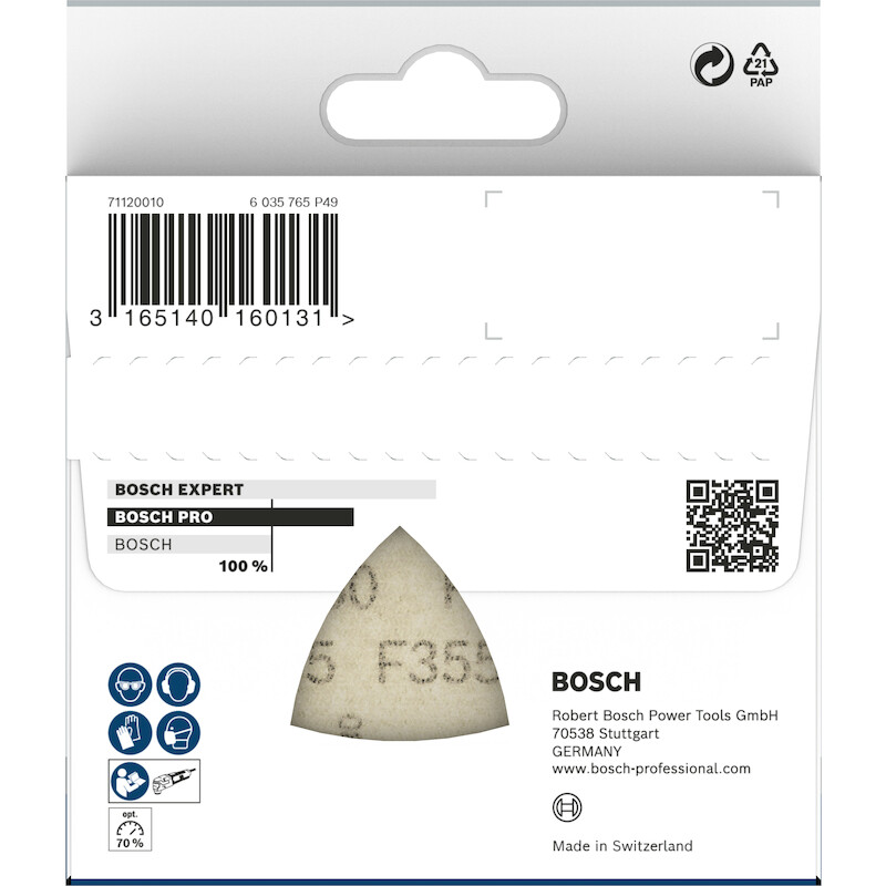 FEUILLE ABR.DELTA 93MM 6TR. 2608605195(5PC)P180