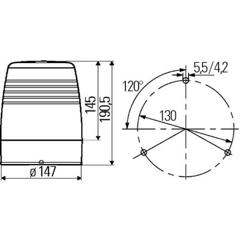 2RL.008.965.011 DRAAILICHT 24V JUNIOR PL