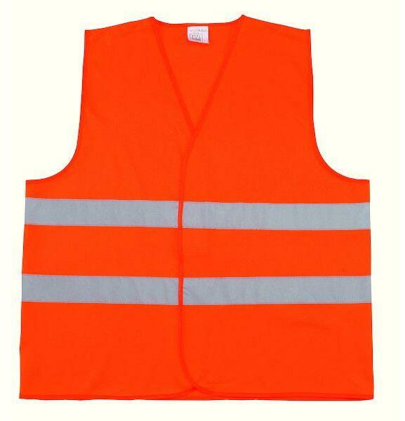VEILIGHEIDSHESJE HV         2 STREPEN ORANJE    L