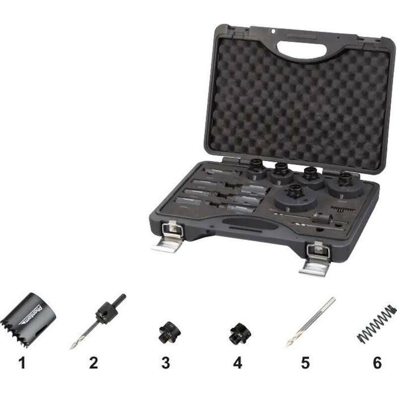 SET GATZAGEN 61.105, MET HOUDER/ADAPTERS 16, 19, 22, 25, 29, 32, 35, 38, 44, 51, 68, 76 MM  - 691121201 - PHANTOM