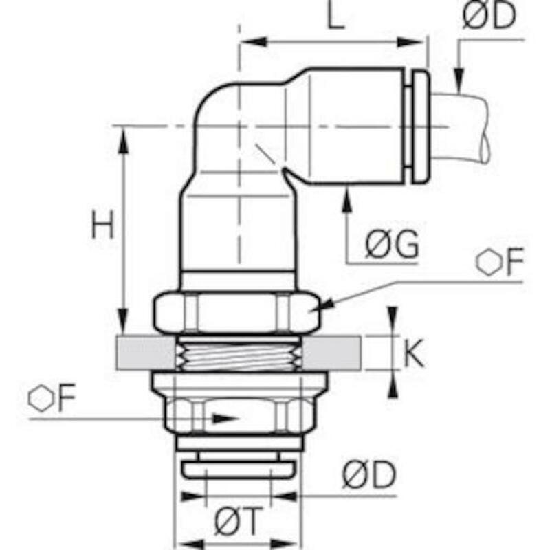 KNIE-SCHOTKOPPELING 6 MM    3139 06 00      LEGRIS