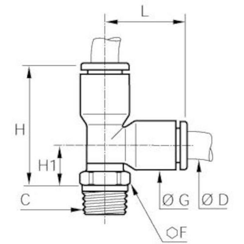 T PIQ.MÂLE HOR.8X1/8"XBSPT  3103 08 10      LEGRIS