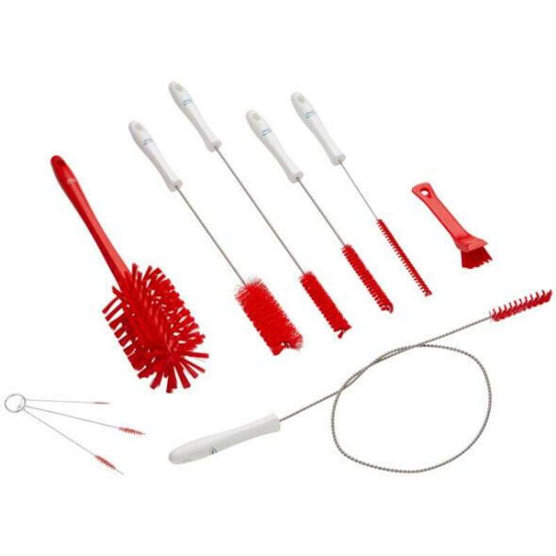 JEU DE BROSSES SUNDAE ROUGE 5358/4 (10PCS)   VIKAN