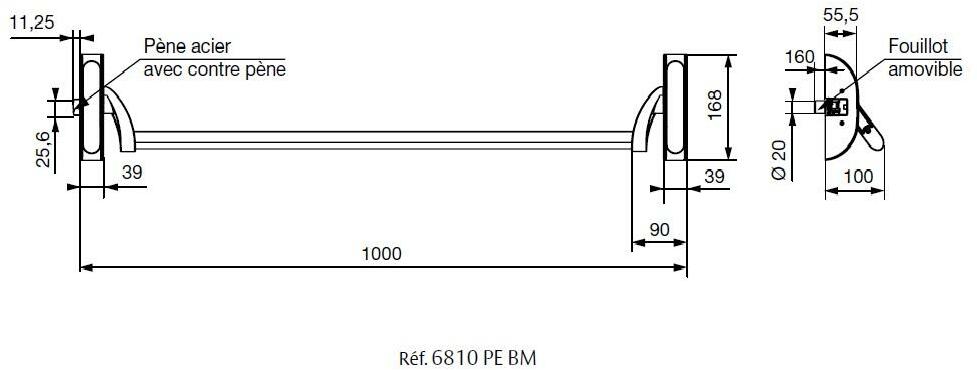 PANIEKBAAR RVS  LOOK 1P     PE6810X 857MM VACHETTE