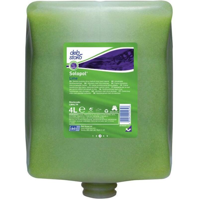 HUIDREINIGER HANDEN - DEB STOKO RANGE SOLOPOL LIME- PASTA 4000 ML