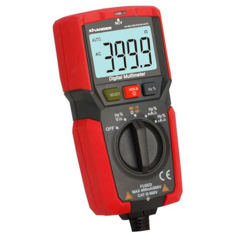 ZELFKALIBRERENDE ZAK MULTIMETER 600 V AC/DC