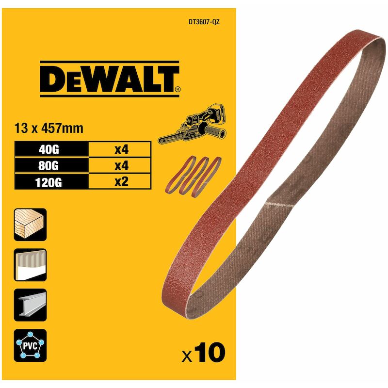 SCHUURBANDENSET 13X455MM    DT3607 40/80/120(10ST)