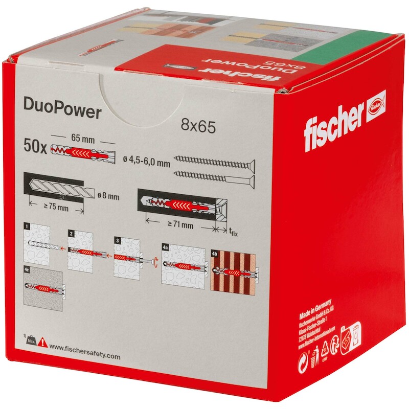 PLUG NYLON  8X65            DUOPOWER       FISCHER