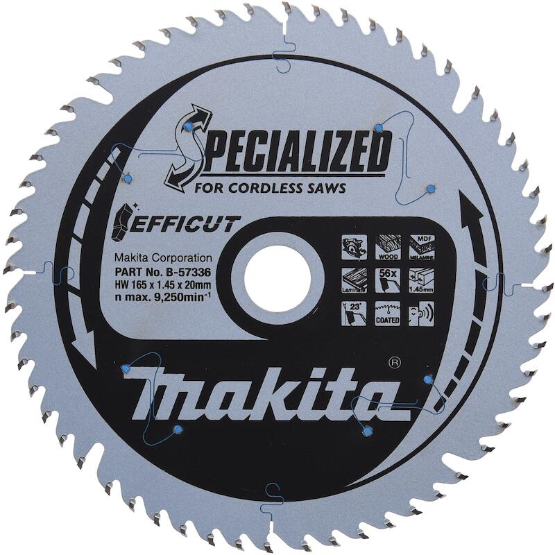 Makita - Circular saw blade - efficut - B-57336 - ø 165 x 20 mm - 56 t - 1.45 mm - 08055505
