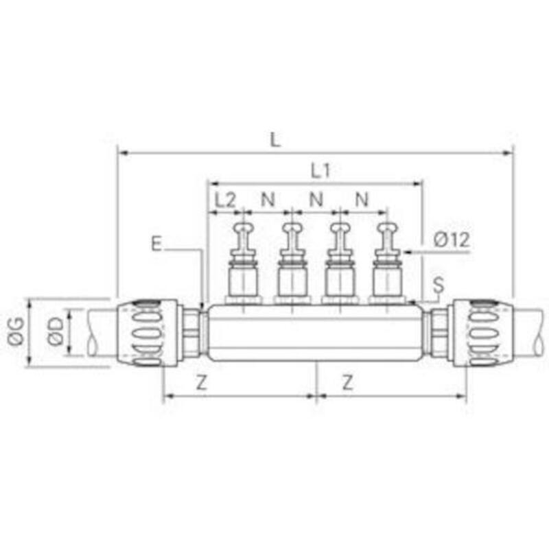 VERDEELBLOK 25MM - 4X12MM   6651 25 12 04 TRANSAIR