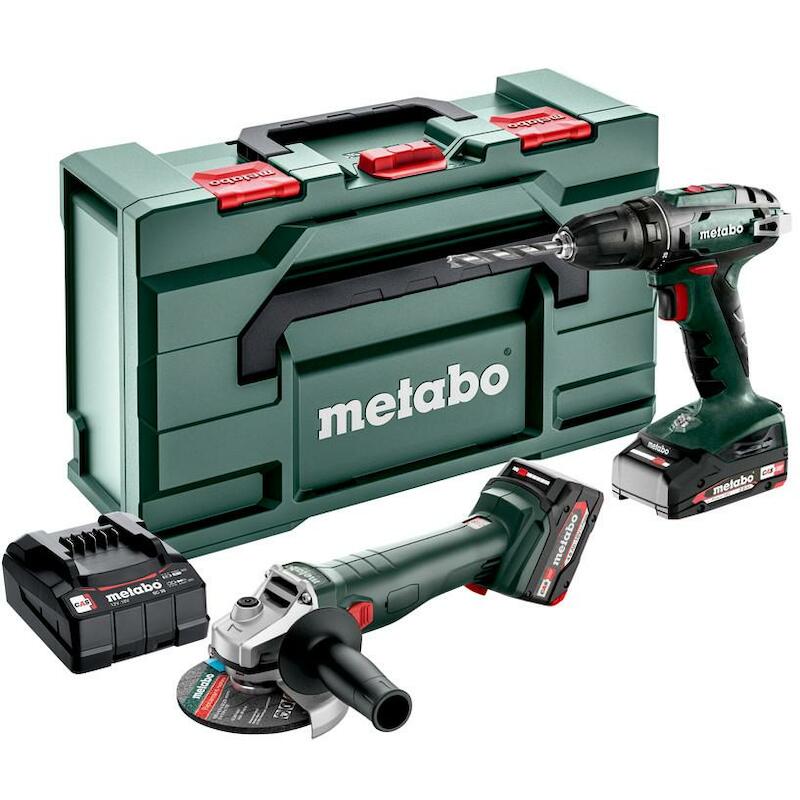 Metabo - Cordless tool set - Combo Set 2.4.3 - 18 V - bs 18 + w 18 L 9-125 - 1x 2.0 Ah + 1x 4.0 Ah - metaBOX 165 L - 03232682
