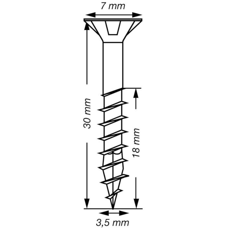 SPAANDERPLAATSCHROEF - SPAX T-STAR PLUS - VERZONKEN T20 GEDEELTELIJKE DRAAD 3,5X30 MM VERZINKT (1000EA)