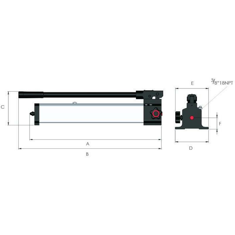 HI-FORCE  HP252D     HANDPOMP ALU 4 WEG.