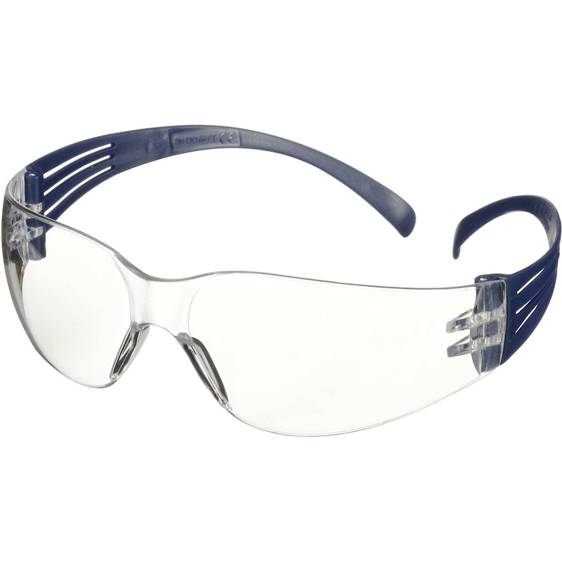 3m - safety glasses - SecureFit 100 - SF101AF-BLU-EU - pc - blue frame - anti-scratch/anti-fog - clear lens - 03233753