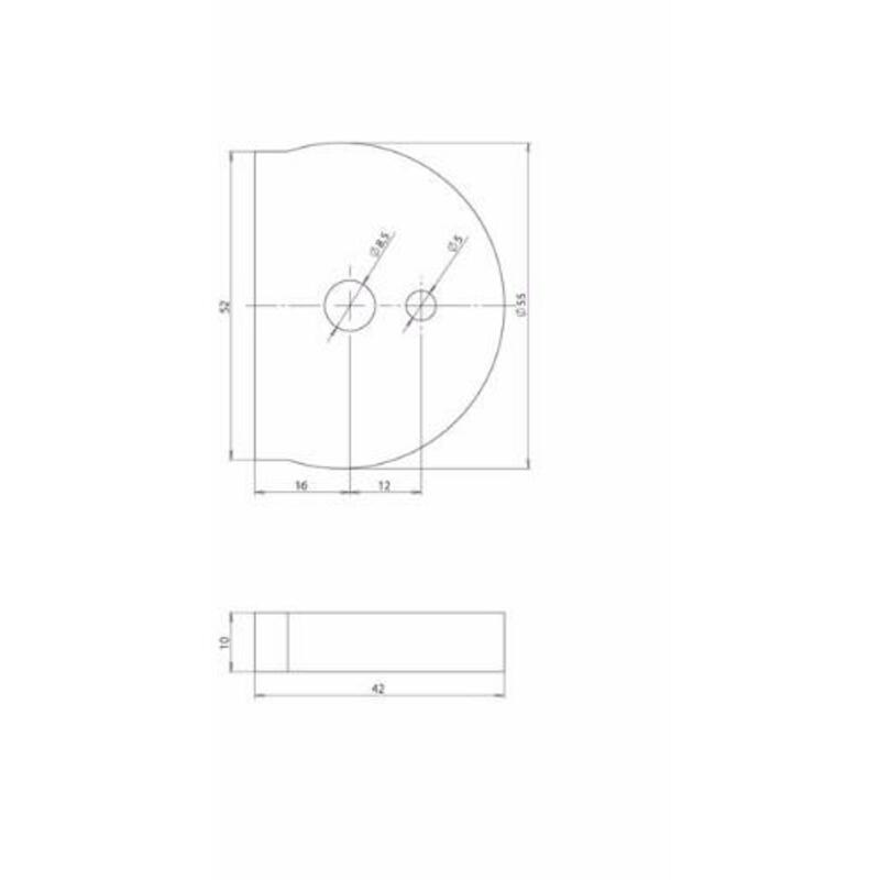 REHAUSSE ARRET 1/2LUNE INOX TL0702 56X41X10  TONIC