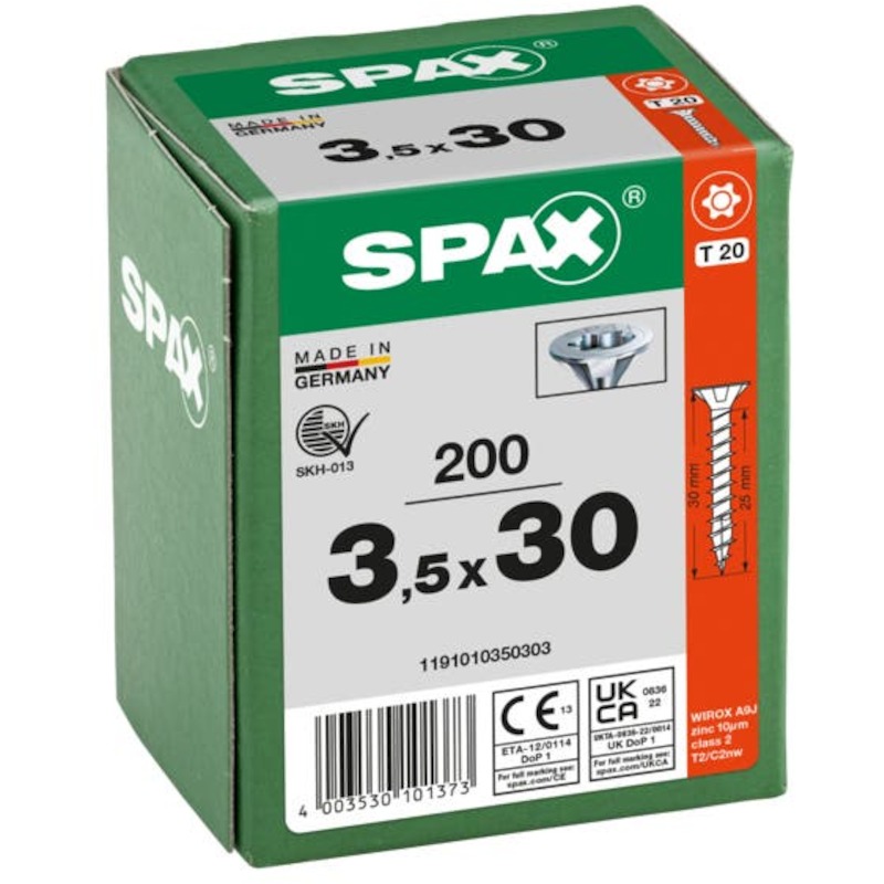 VIS À BOIS AGGLO. VD TORX20 T-STAR+ 3,5X30 - WIROX