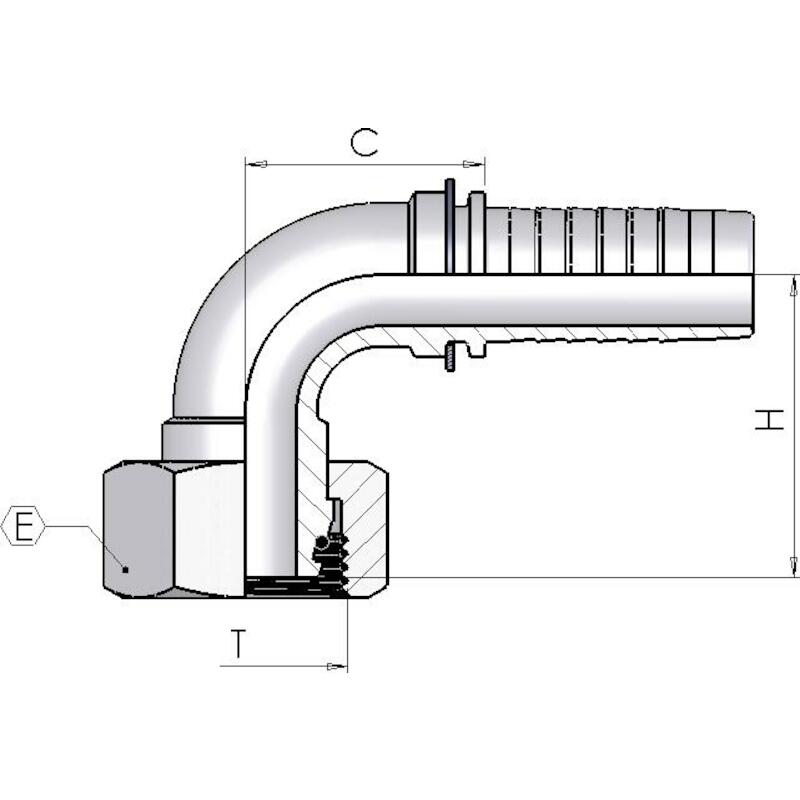 PERSKOPPELING 90° DKOL 42L-M52/V X 1 1/2"INTERPUMP