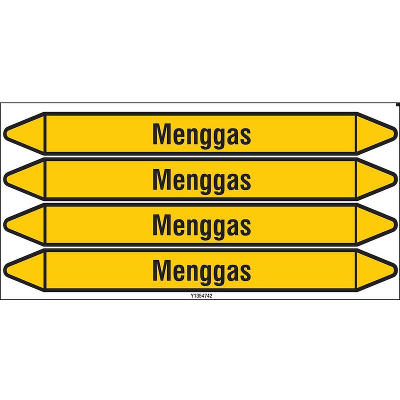LEIDINGMERKER - BRADY N004393 - 'MENGGAS' ZWART OPGEEL 250X 26 MM (4 EA)