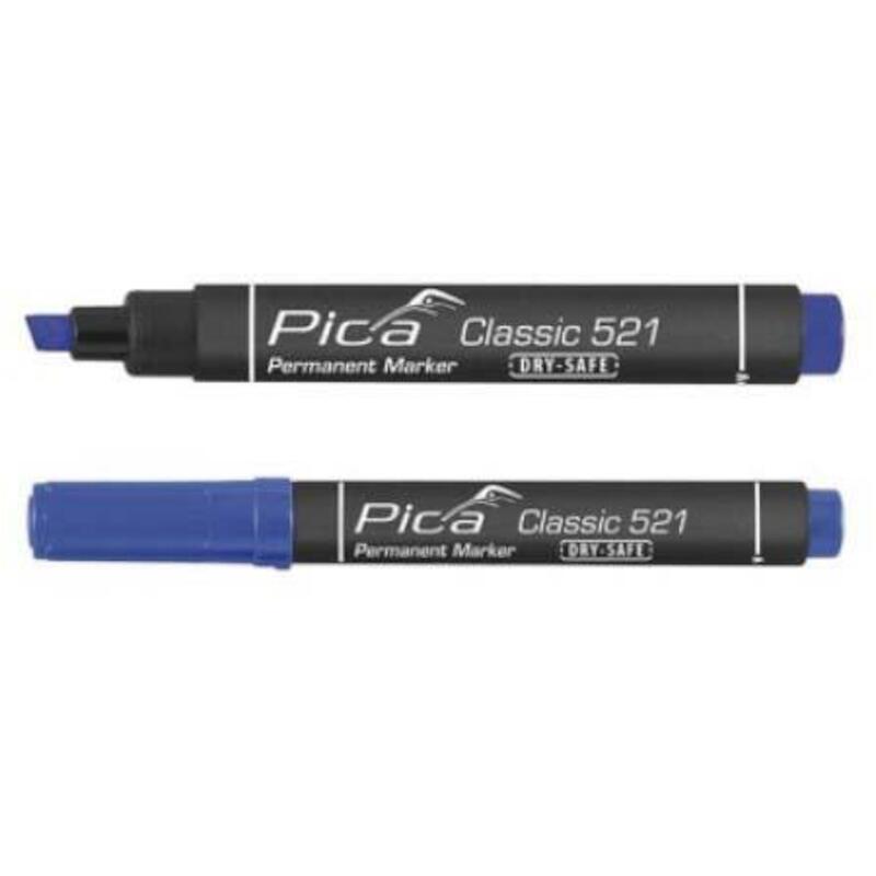 MARQUEUR PERMANENT BLEU     520/41 POINTE OBL.PICA