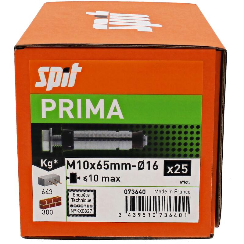 UNIVERSEEL ANKER M10X16/10  PRIMA L    073640 SPIT