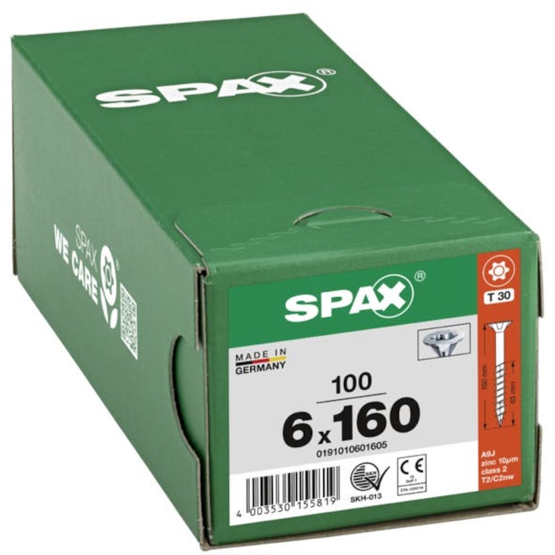 VIS À BOIS AGGLOMÉRÉ T30 DD T-STAR+  6,0X160 - ZN