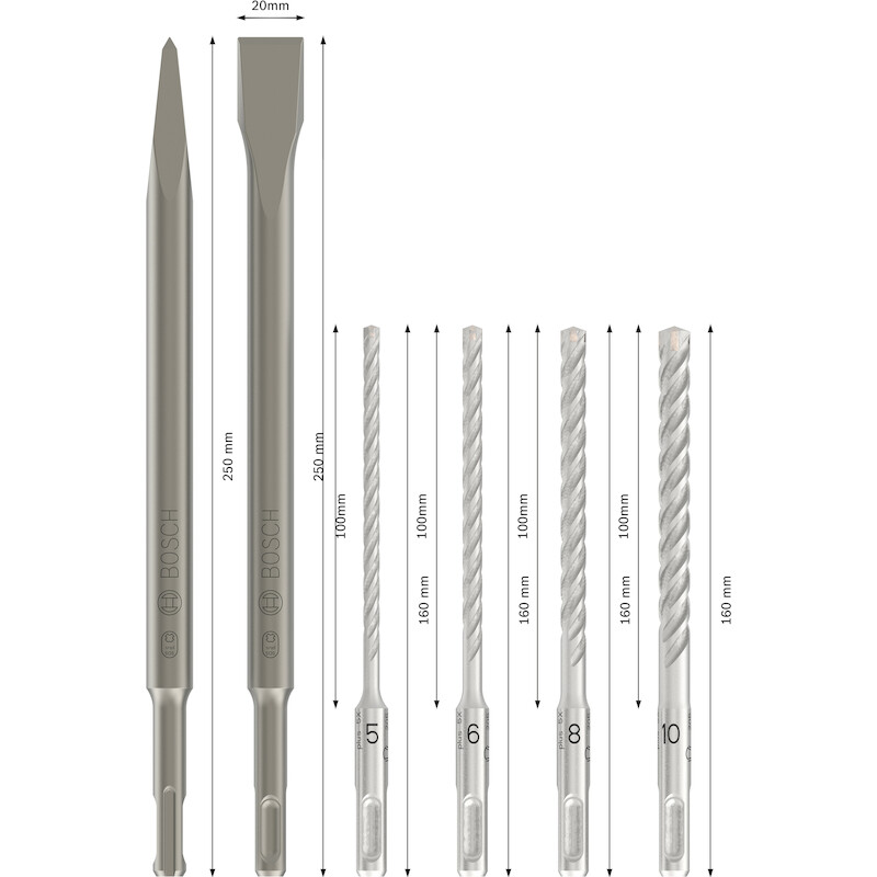 BOOR-/BEITELSET SDS+ 4C     2607017585 (6ST) BOSCH