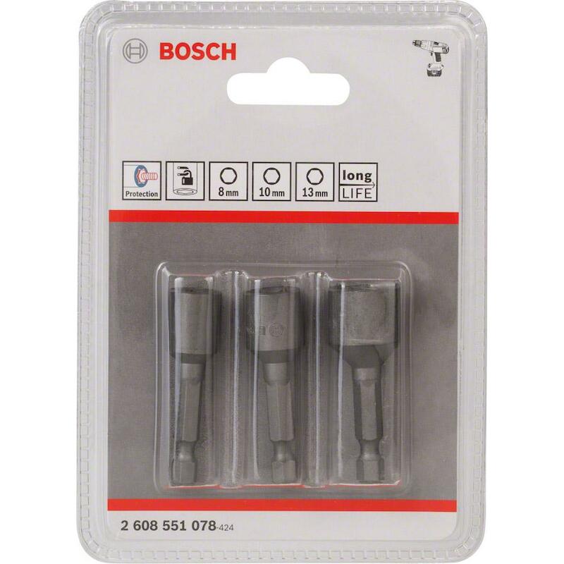 JEU DOUILLES 8/10/12MM      2608551078  (3PC)BOSCH