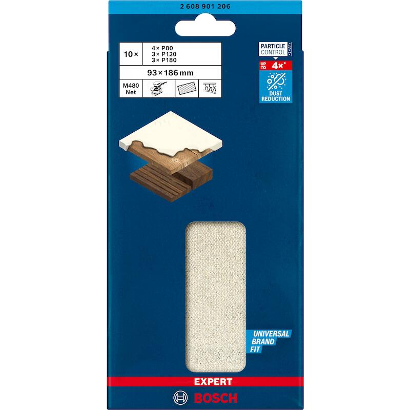 SET SCHUURNET. HOUT 93X186  2608901206 (10ST)BOSCH