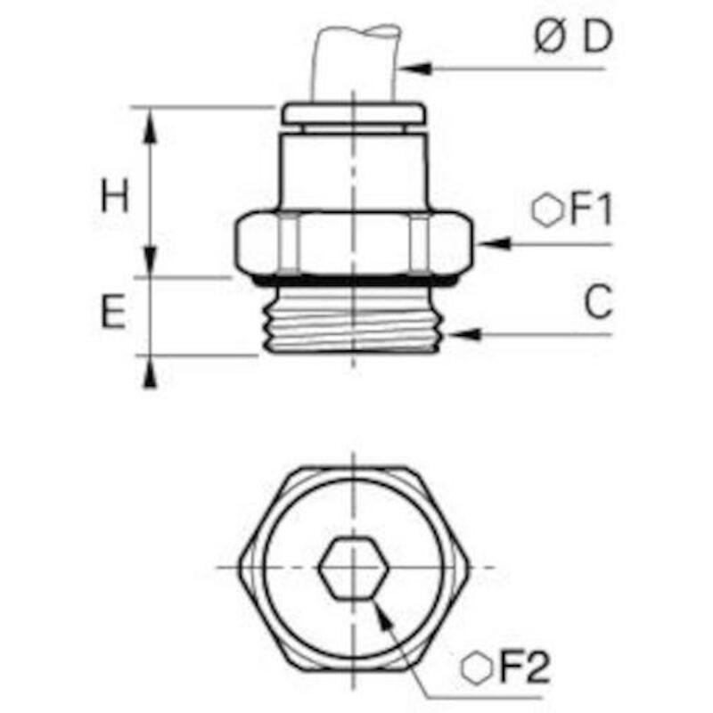 PIQ.MÂLE DROIT 8X1/4"BSPP   3101 08 13      LEGRIS