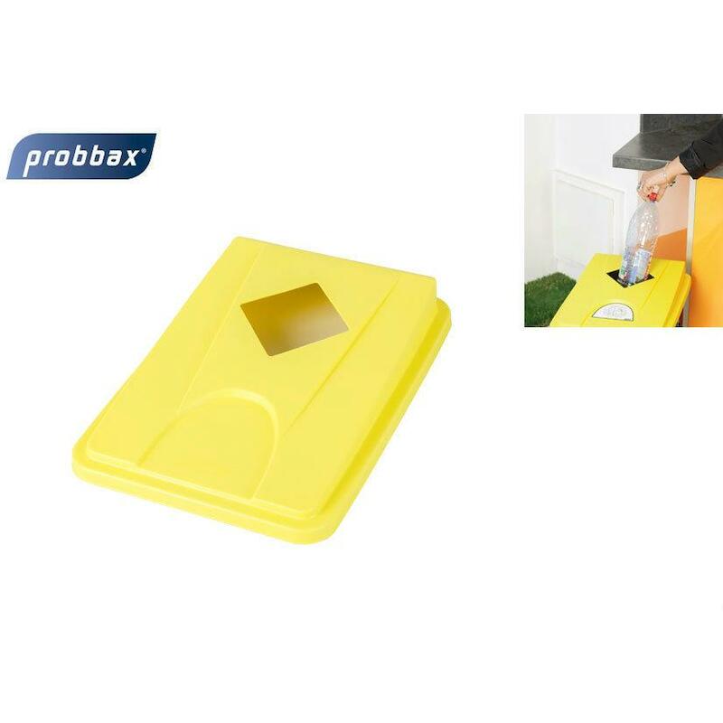 COUVERC OUVERT.CARRÉ. JAUNE 328X453X70MM   PLASTIB