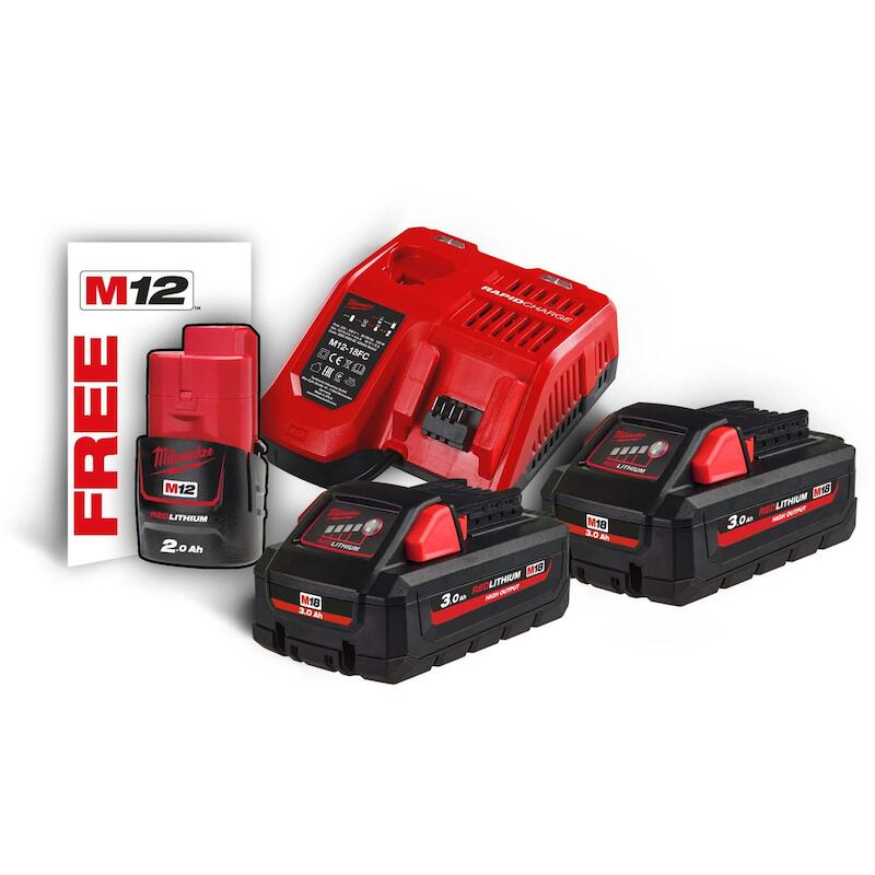 CHARGEUR+ACCU 18V/2X3AH     M18 HNRG-302 MILWAUKEE