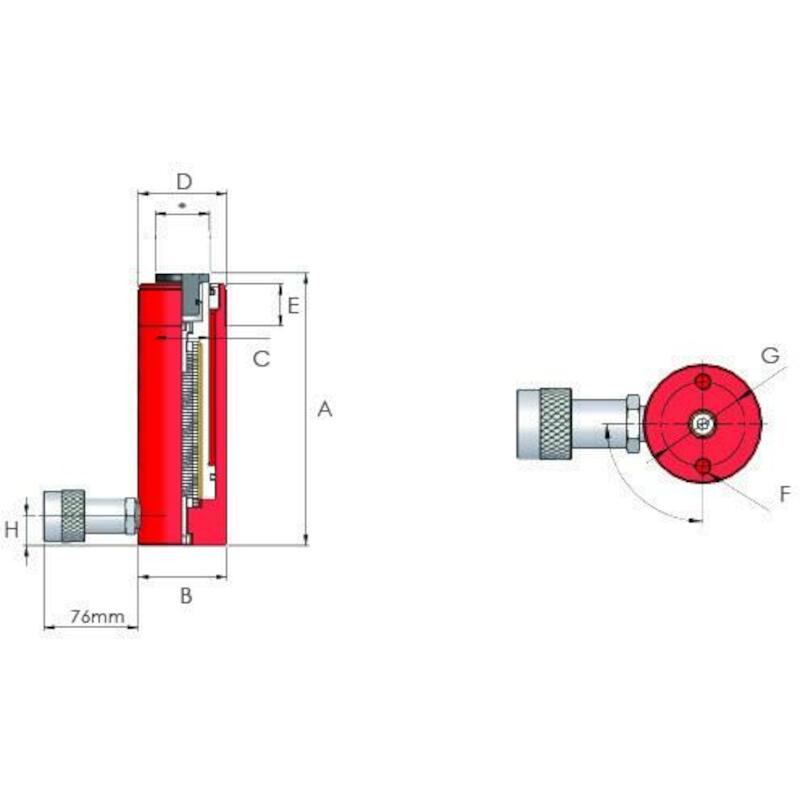 4.5 TONNE CAPACITY, SINGLE ACTING MULTI-PURPOSE CYLINDER - HSS51 - HI-FORCE