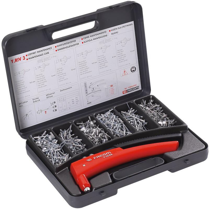 Facom - Blind rivet tool set - Y.RIV3 - Y.104 - ø 4.0-4.8 mm - 601 pieces - In case - 41290610