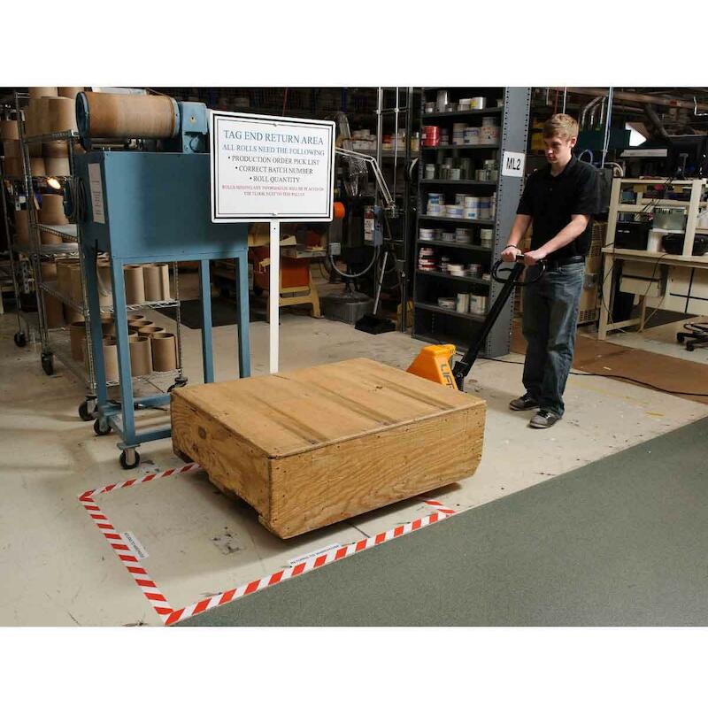 VLOERMARKERINGSTAPE - BRADY 104348 - ROOD EN WIT 76,2 MMX30 M